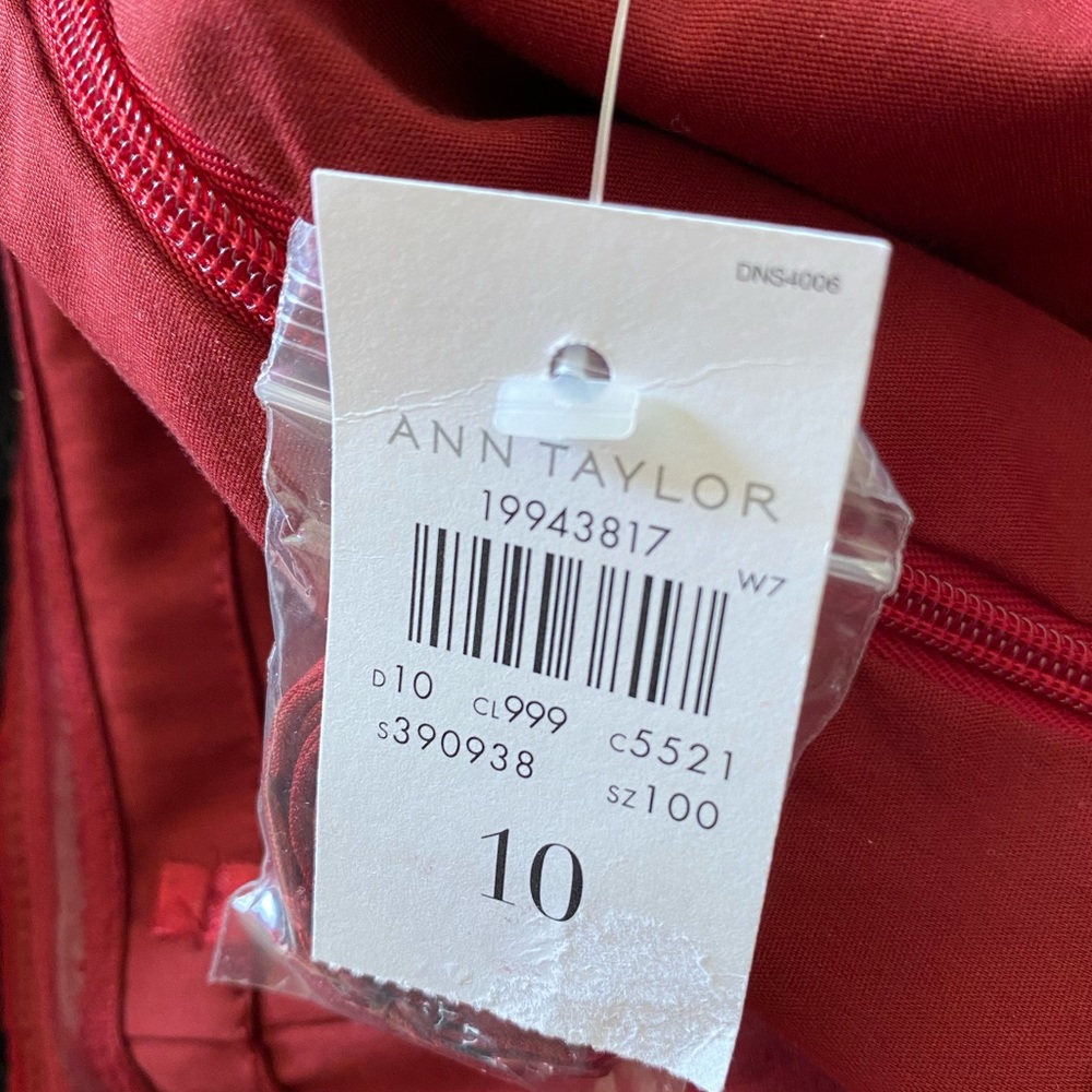 Ann Taylor Red Midi Dress Size 10 - Picture 5 of 12
